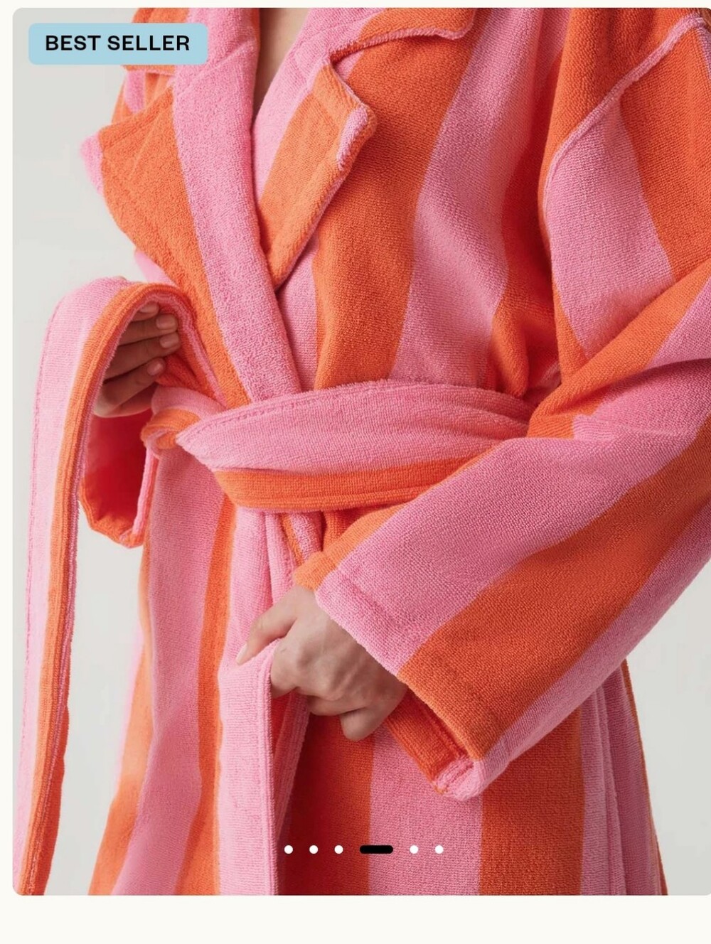 Hommey Striped Sherbet Robe - Picture 3 of 6